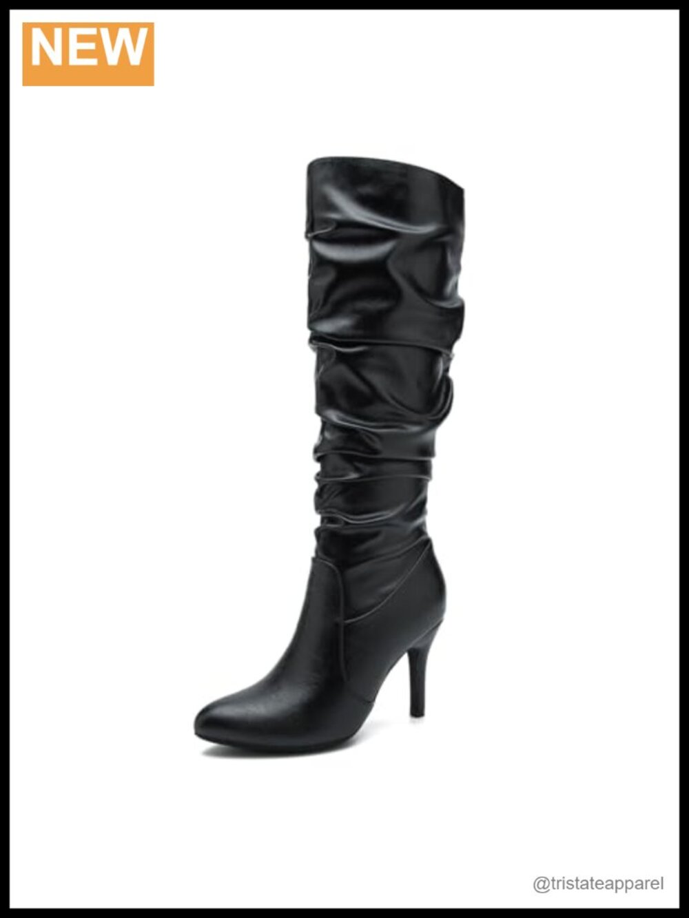 Slouchy Knee High Boots Stiletto High Heel Pointed Toe Faux Suede